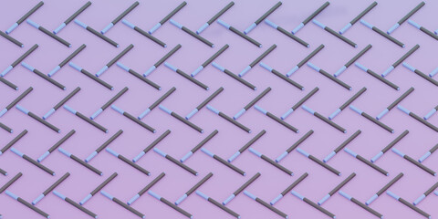 a pattern of pens in 3d isometry. Background for education and school