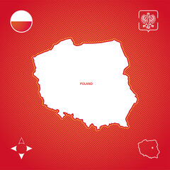 simple outline map of poland