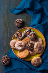 Homemade cookies with powdered sugar