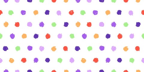 Polka dot seamless pattern with hand painted circles