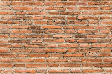 Dark brown old brick wall of historic site.which over than one hundred  years old. pattern wall. background. old background.
