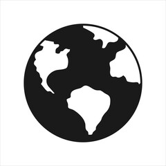 simple earth globe icon design template vector on white background