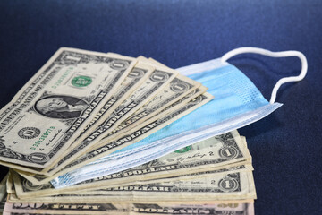 argent covid-19 coronavirus masque securité affaire business dollars