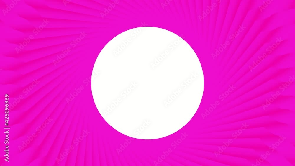 Poster fiolet rotating abstract pattern of lines and a gradient with a white circle inside. 3d rendering an