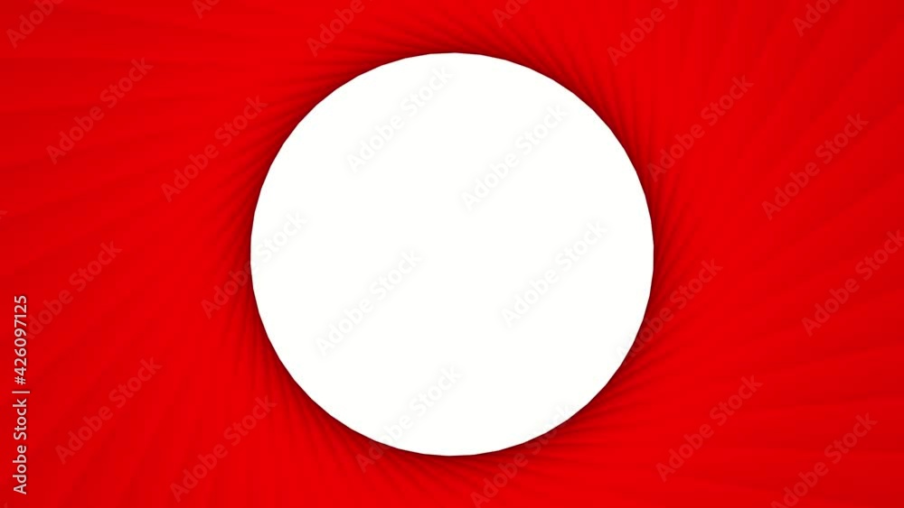 Poster red rotating abstract pattern of lines and a gradient where there is a white circle inside .. 3d ren