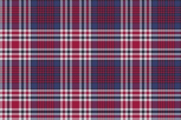 Grait Britane national flag colors tartan patern, blue red white checkered stripes, seamless fabric texture for gingham, plaid, tablecloths, shirts,  clothes, dresses, bedding, blankets