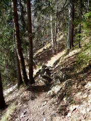 Mountain hiking tour to Seekarkreuz mountain, Bavaria, Germany