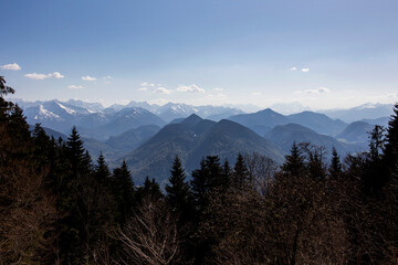 Mountain hiking tour to Seekarkreuz mountain, Bavaria, Germany