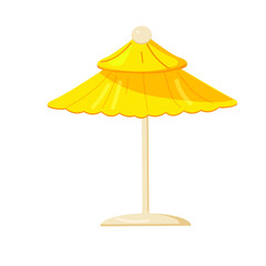 Beach umbrella vacation equipment isolated. Vector illustration