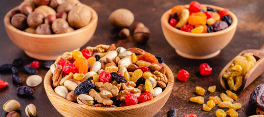 Snack of Nuts and Dried Fruit.