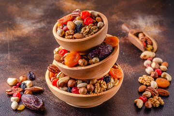 Snack of Nuts and Dried Fruit.