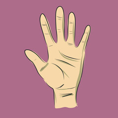 Beautiful vector beige hand illustration