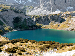 Mountain lake Drachensee in Tyrol, Austria