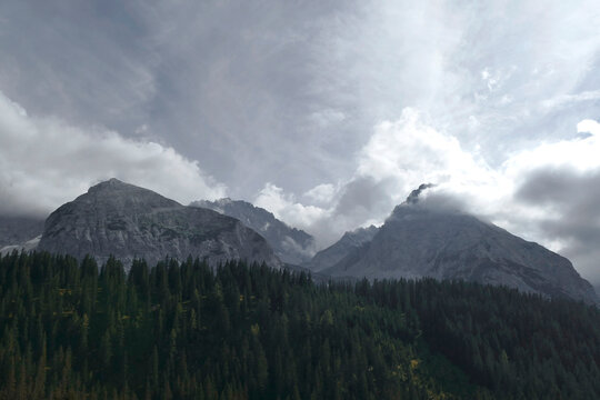 Mountain panorama view at lake Seebensee in Tyrol, Austria © BirgitKorber