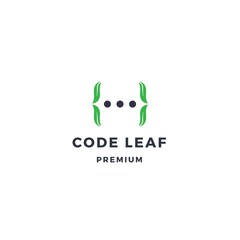 Green code with leaf as parentheses with triple dots