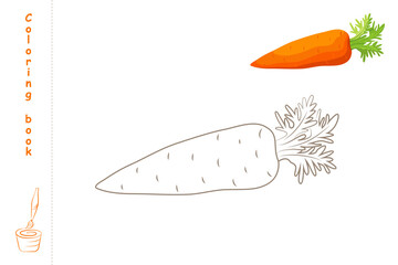 Coloring book carrot with example