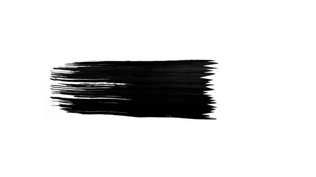 single ink stroke animation. ink scratch effect for video design element. ink brush for lower third decoration. creative abstract illustration for video presentation.