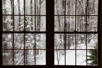 Winter scene outside window