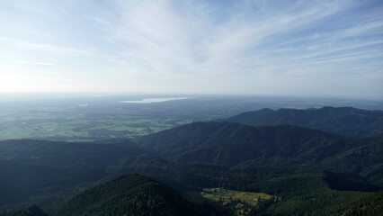 Fototapeta premium Mountain panorama Benediktenwand mountain tour in Bavaria, Germany