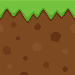 草と土の地面のブロック_横スクロールゲーム_イラスト素材
