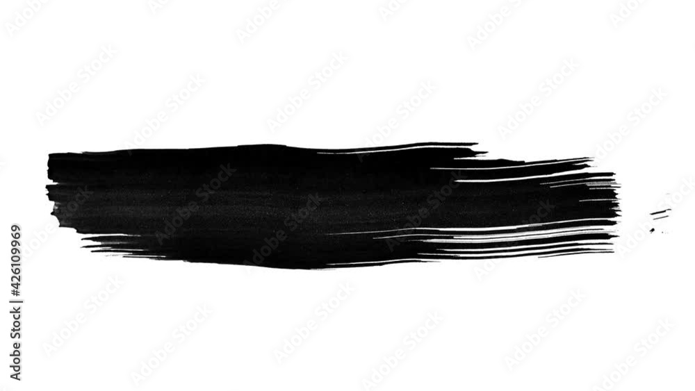 Wall mural single ink stroke animation. ink scratch effect for video design element. ink brush for lower third 