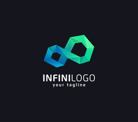 abstract colorful infinity logo design template