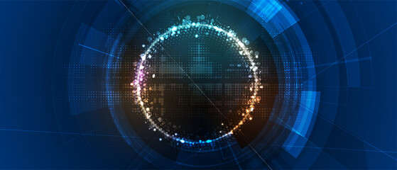 Abstract Artificial intelligence. Cloud computing. Machine learning. Technology web background. Virtual concept