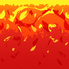 Fototapeta premium マグマ_溶岩の断面ブロック_横スクロールゲーム_イラスト素材