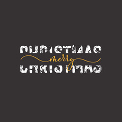 Merry Christmas. Grunge holidays hand lettering quote, motivational slogan. Phrase for posters, t-shirts and cards.