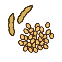 シンプルでかわいい大豆のイラスト 手書き風
