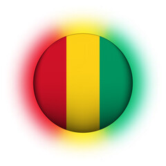 Glass light ball with flag of Bolivia. Round sphere, template icon. National symbol. Glossy realistic ball, 3D abstract vector illustration highlighted on a white background. Big bubble