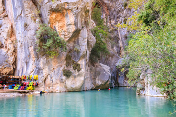 Body rafting in Goynuk canyon in Antalya province,Turkey