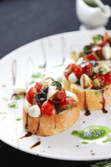 bruschetta with tomato and basil