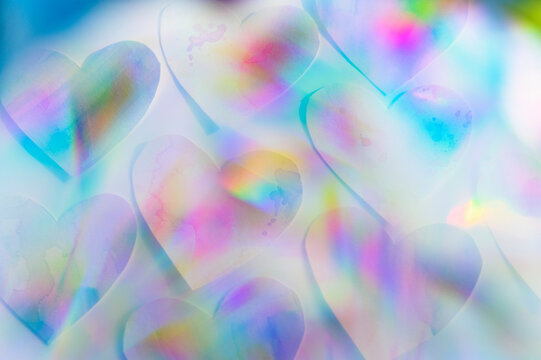 Studio shot of colorful paper hearts