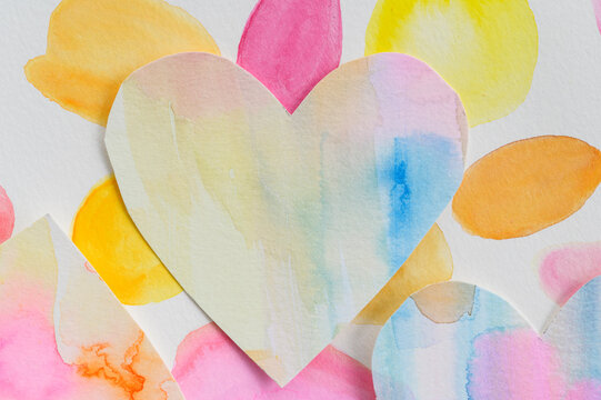Studio shot of colorful paper heart