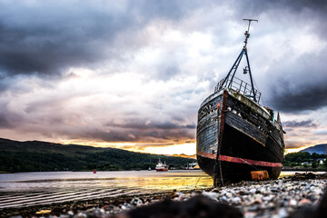 Old Fisher Boat at Corpach near Fort Williams in Scotland