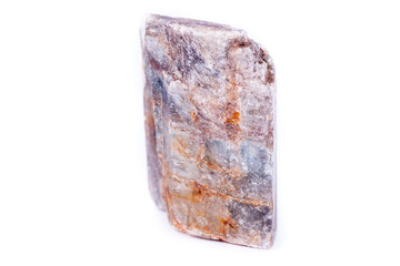 kyanite stone macro, close-up on a white background