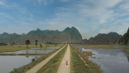 Obraz premium Aerial view of Tam coc, Vietnam