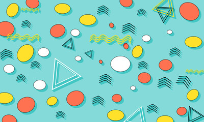 Memphis Pattern. Fun Background. Hipster Style