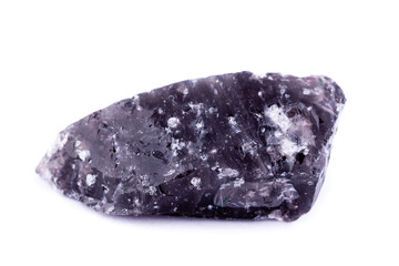 Fototapeta premium macro mineral obsidian stone on a white background