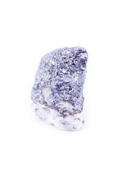 macro mineral galena stone on a white background