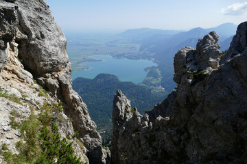 Kochelsee lake from Herzogstand mountain in Bavaria, Germany