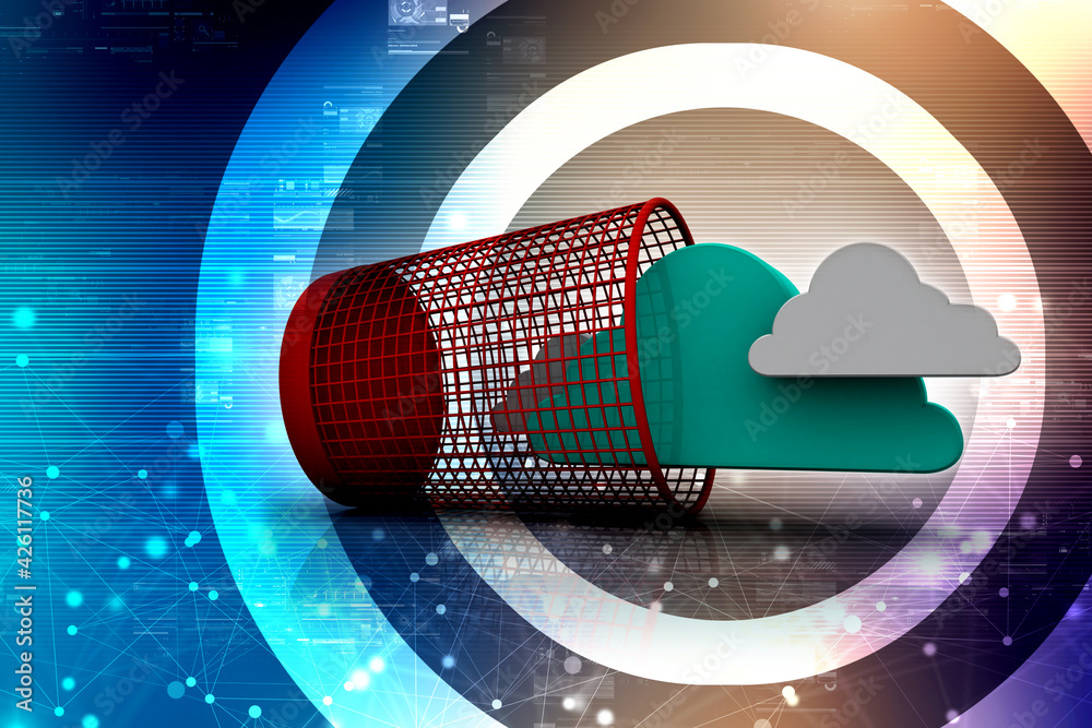 Poster 3d rendering technology cloud computing