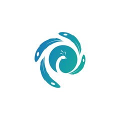 Peacock logo design vector template