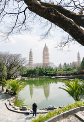 The three pagodas of the temple (dali, yunnan, china)