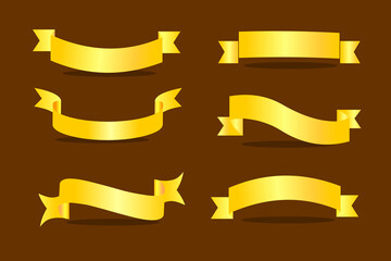 set of golden ribbons