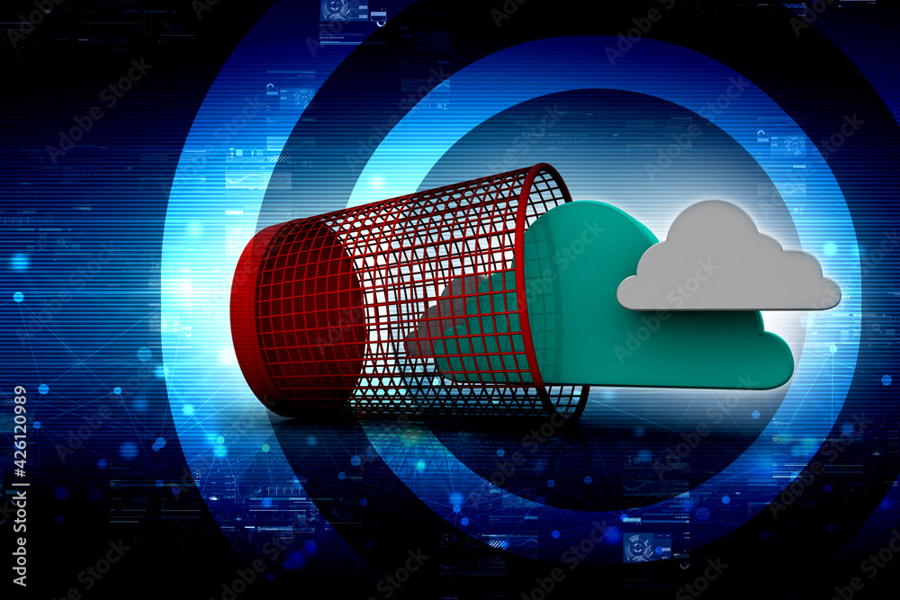 Poster 3d rendering technology cloud computing