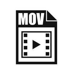 MOV File Icon, Flat Design Style