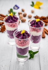 Fruit Sorbet with Fresh Fruit and Cream