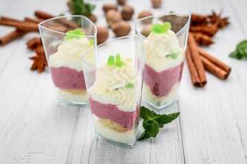 Fruit Sorbet with Fresh Fruit and Cream